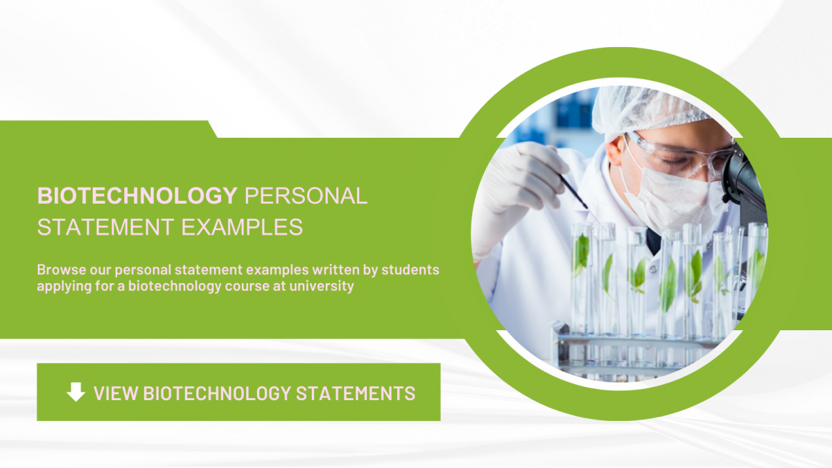 Biotechnology Personal Statement Examples